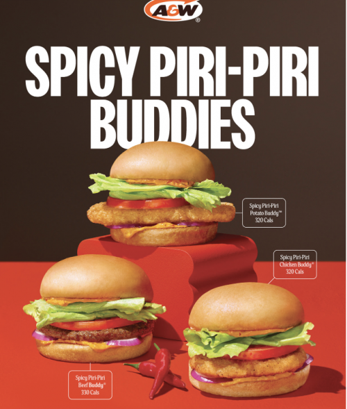 A&W Canada Promotions & Coupons: Enjoy Spicy Piri-Piri Buddies + Ruffles Crunch Buddy Burger for $4.99 + More